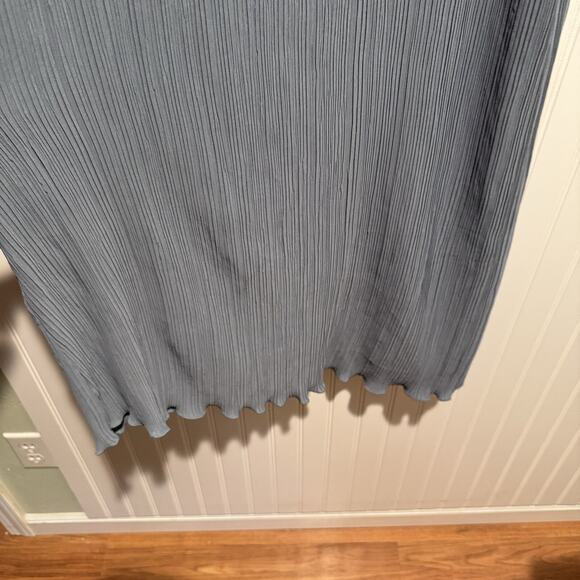 Madewell Goldie Slip Dress Plisse Tea Blue Midi Length Size 2 - Picture 3 of 7